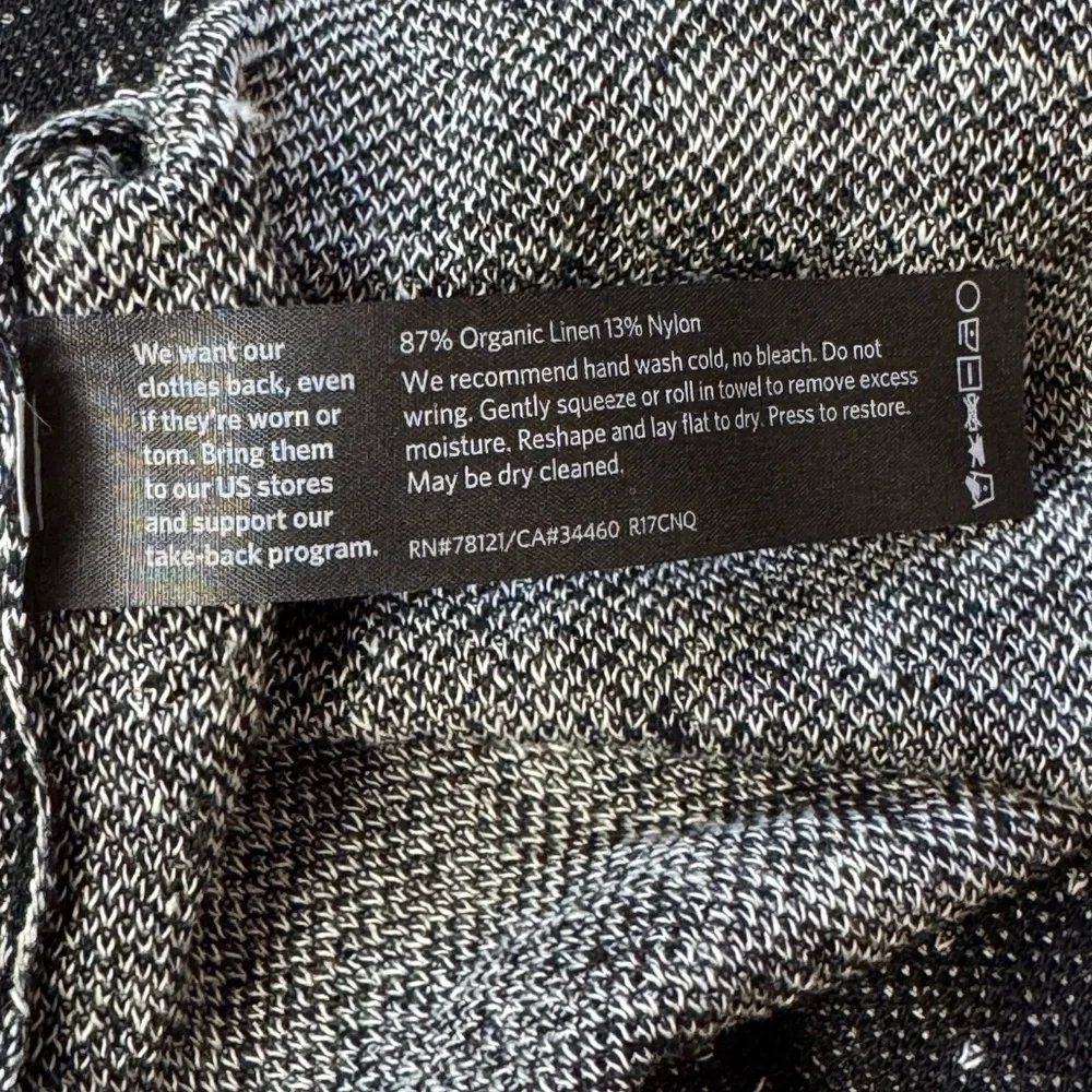 Eileen Fisher Organic Linen Crepe Knit Round Neck Cardigan size L